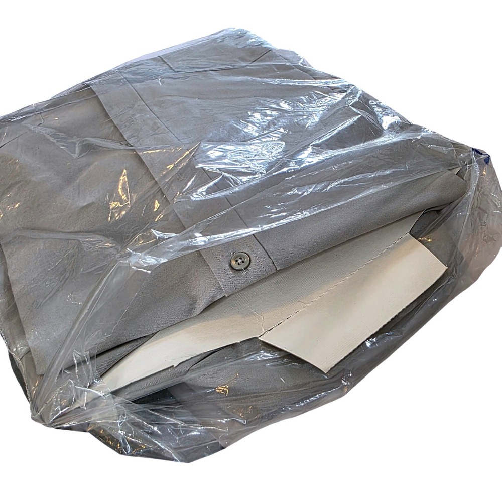 Riverside Mens Gray Short Sleeve Work Shirt 18.5 Neck Deadstock USA Eagle Patch - Picture 5 of 6